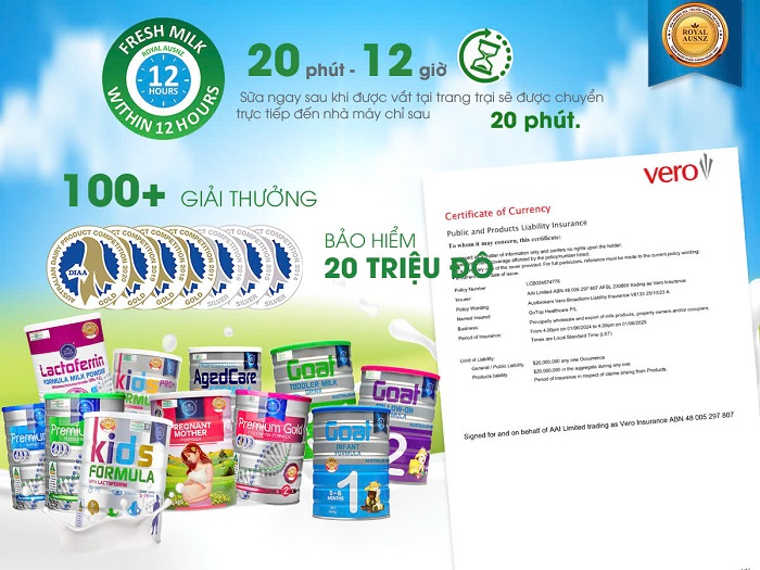 Thương hiệu sữa Hoàng Gia Úc Royal Ausnz